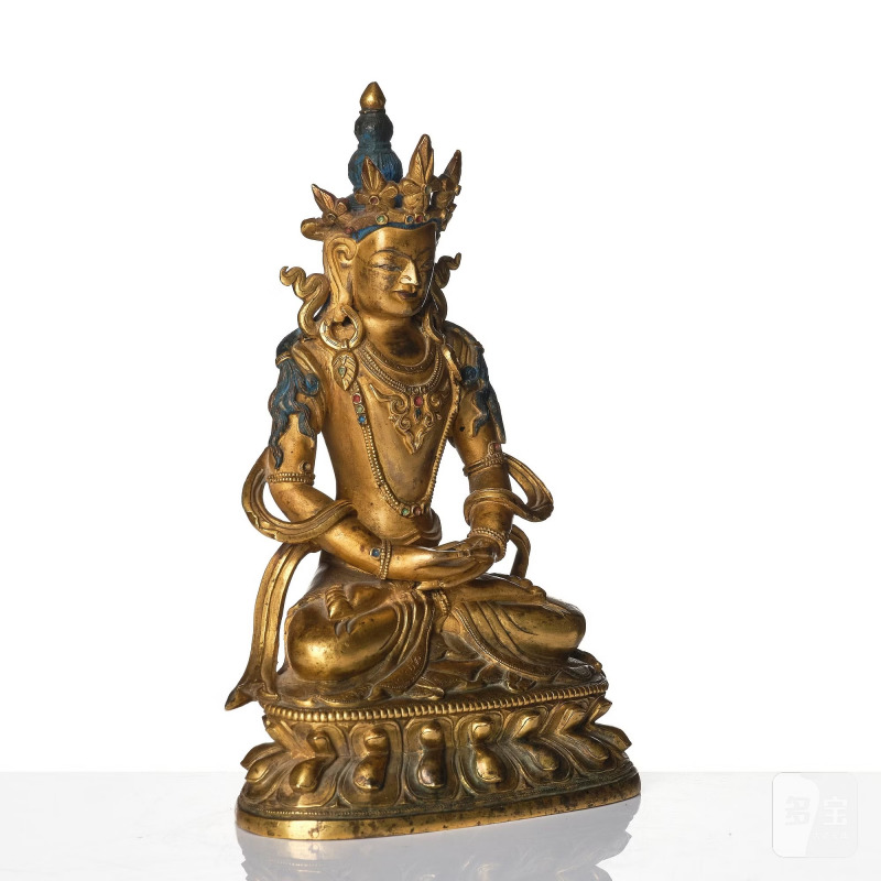 A gilt-bronze figure of Amitayus, - 图6